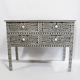 Maaya Bone Inlay Sideboard Black and White Floral S